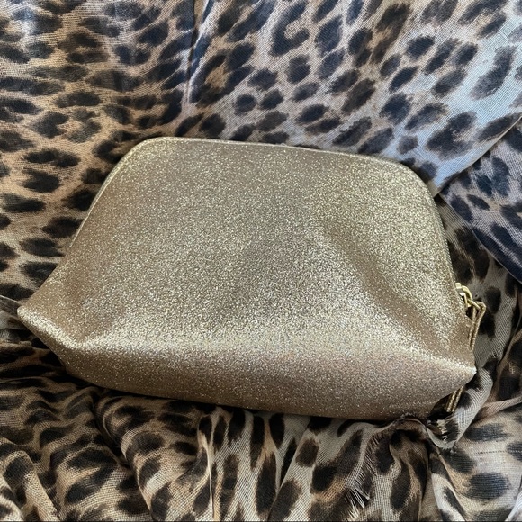 Super cute pink glitter sparkle cosmetics make up travel bag purse vacation - Picture 2 of 6